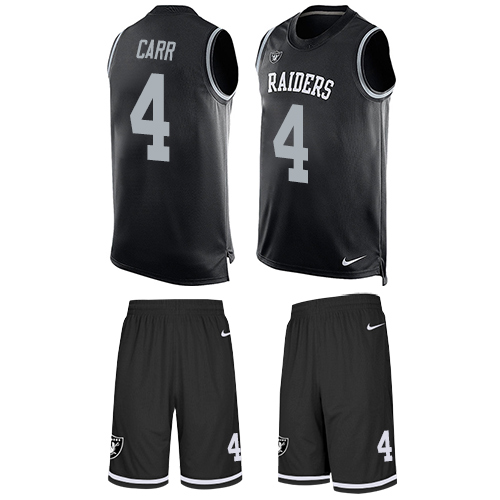 Nike Raiders #4 Derek Carr Black Team Color Men's Stitched NFL Limited Tank Top Suit Jersey